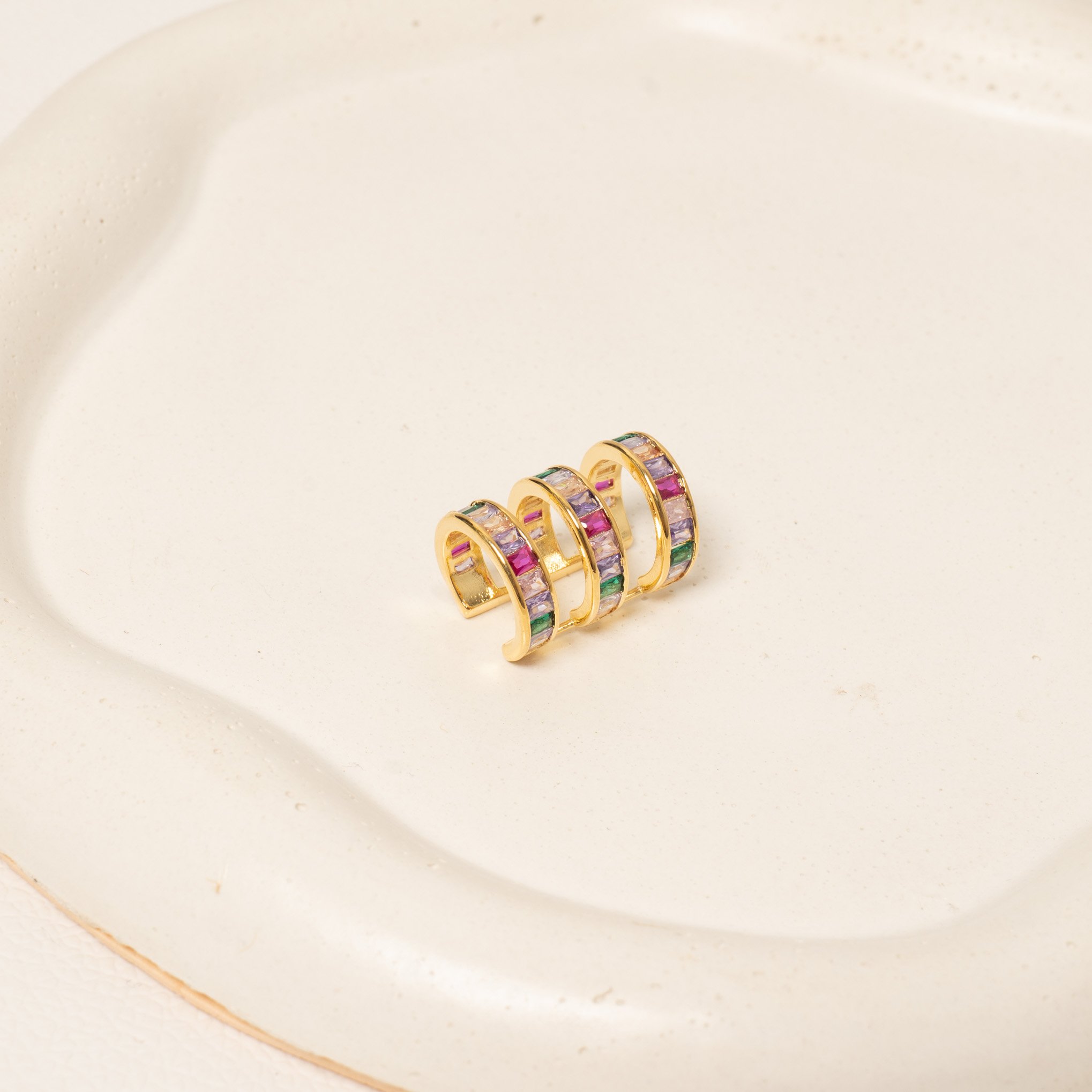 Piercing Fake 3 Voltas Zirconia Navete